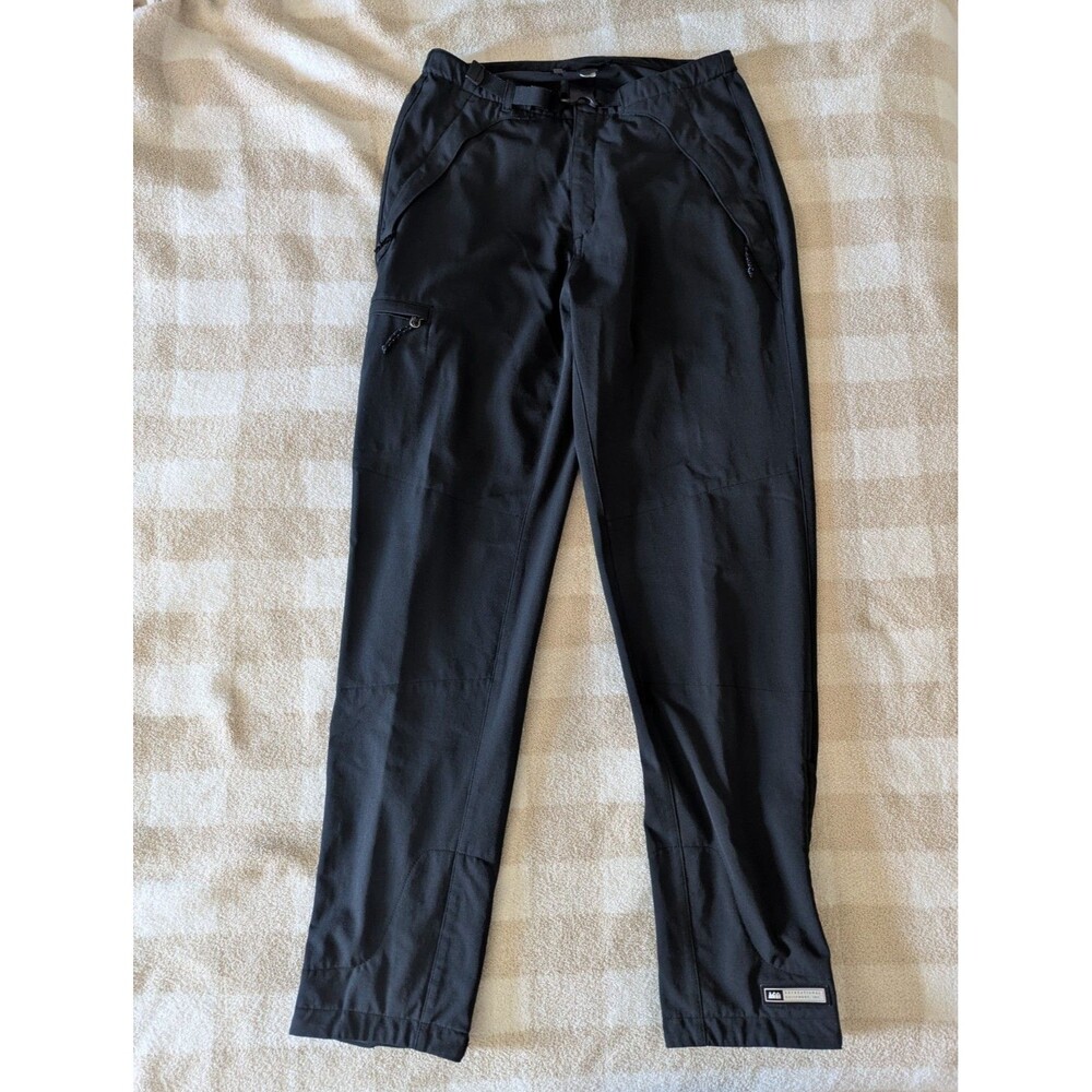 REI Womens Black Belted Ankle Zip Hiking Pants SZ 10 Adjustable cuffs gorpcore